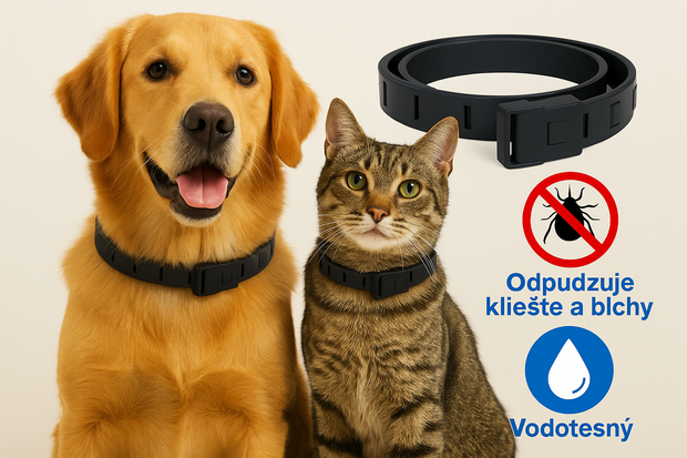 Antiparazitný obojok pre psov a mačky – ochrana proti kliešťom a blchám až na 3 mesiace